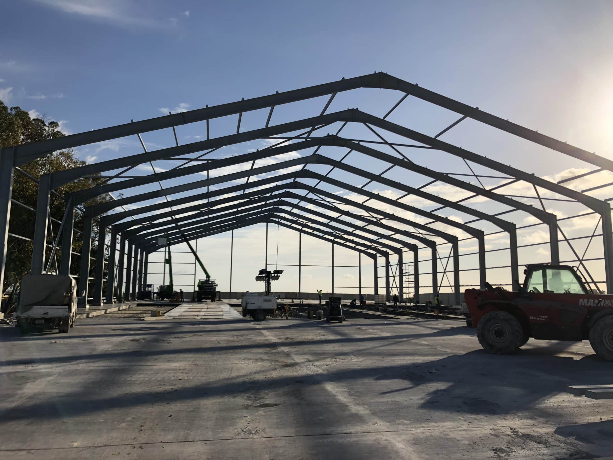Image of Steel structure of airbus aircraft hangar at SR Technics Malta Limited